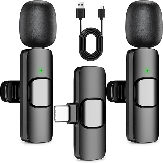 Wireless Lavalier Lapel Microphone for iPhone – Mini Bluetooth Mic with Reverb, Portable Clip-on Mic for Video Recording, Vlogging, Podcast, Interviews, TikTok, YouTube by Unknown