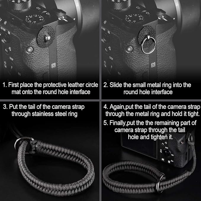 Paracord Camera Wrist Strap Lanyard-Quick Release for DSLR Mirrorless Black | Adjustable wrist size,High-strength paracord material, lightweight 1.16oz, secure metal clasp,Fits Canon Nikon Sony Fuji - Image 6