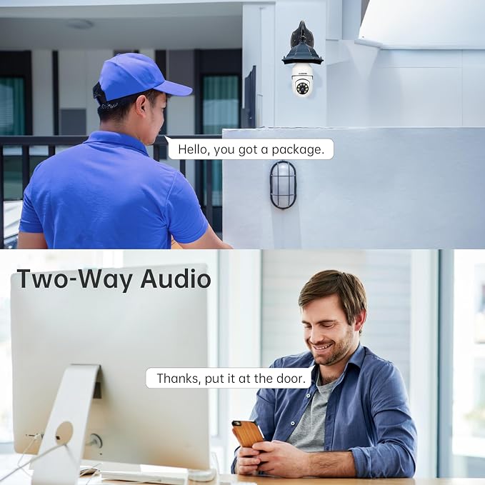 WESECUU Light Bulb Security Camera -5G& 2.4GHz WiFi 2K Security Cameras Wireless Outdoor Motion Detection and Alarm,Two-Way Talk,Color Night Vision,Human Detection, Bulb Camera Compatible with Alexa - Image 5