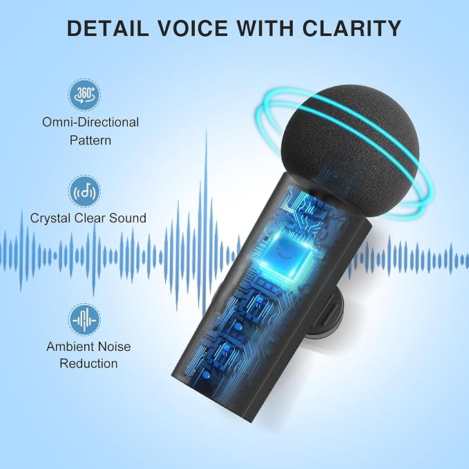FIFINE M8 Wireless Lavalier System Dual Lapel Mic for Video Interview Vlog | 2 Microphones with Type C Receiver, Clear Sound for Android Phone Tablet Iphone15 Laptop YouTube - Image 3