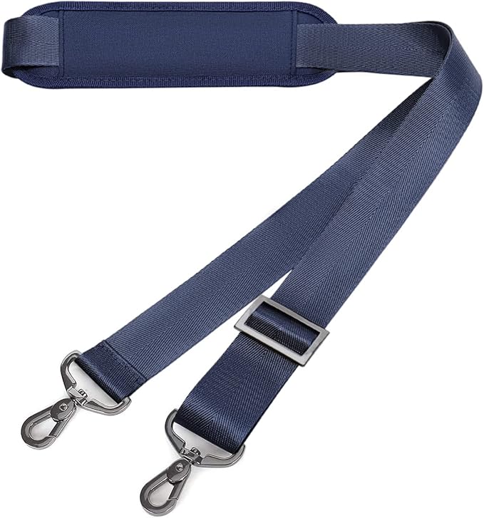MOSISO 56 inch Shoulder Strap, Adjustable Soft Universal Non-Slip Strap | Thick Replacement Strap, Fit Padded with Metal Swivel Hooks for Laptop Shoulder Bag/Laptop Messenger Bag, Navy Blue by MOSISO
