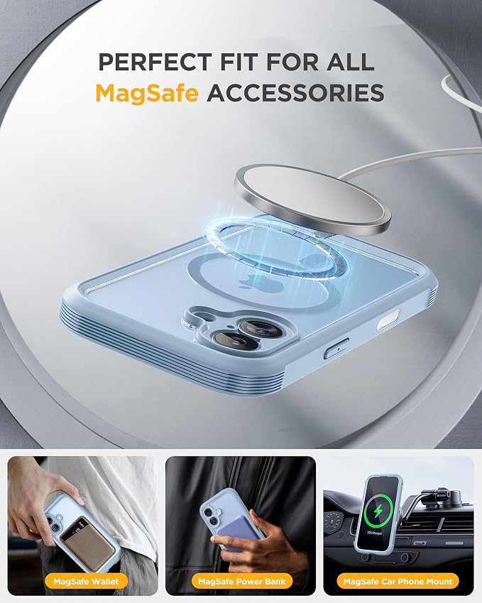 Miracase for iPhone 17 Case with Privacy Screen Protector, Light Blue | Compatible with MagSafe, 360° Full Body Protection, Full Camera Protection, Military-Grade Shockproof Phone Case 6.3" - Image 6