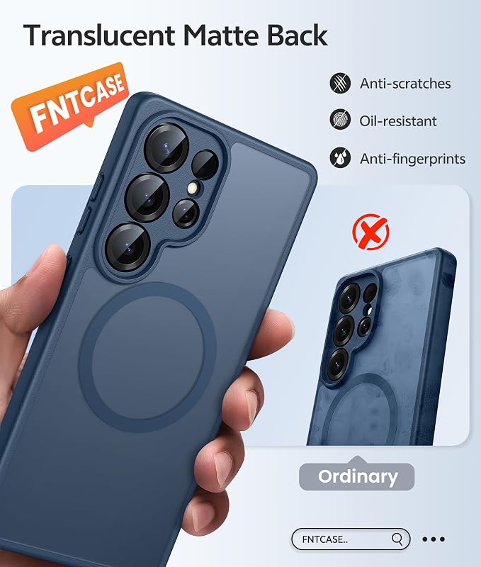 FNTCASE for Samsung Galaxy S25 Ultra Case, Compatible with Magsafe Blue | Screen Protector, Full Camera Protection, Translucent Matte, 14FT Military Grade Drop Proof, Protective Phone Cover - Image 6