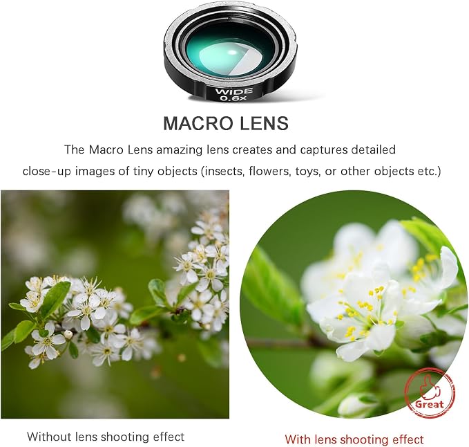 Phone telephoto lens28X, | 0.6X Wide Field of View, 20X Macro Exploration, 198 ° fisheye Creativity, Compatible with Mainstream Smartphones (Black) - Image 4