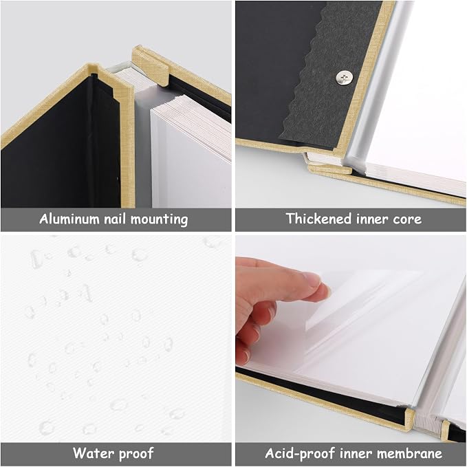 Zesthouse Large 18In Photo Album Self Adhesive 60 Pages, Scrapbook Albums with Sticky Page Holds 10x12 & 8x10 & 5X7 & 4x6 Pictures, DIY Photo Book Ideal Gift for Family Wedding Baby - Image 6
