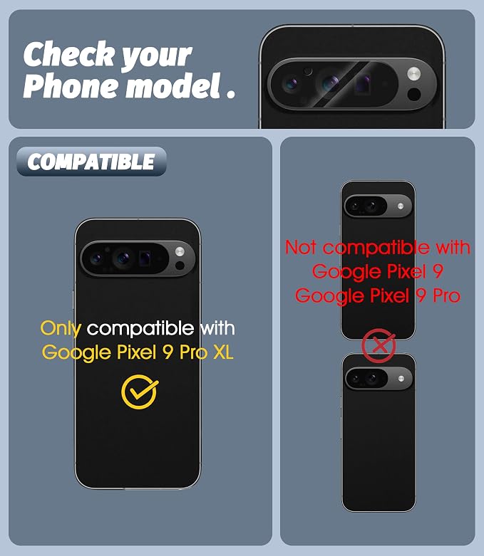 Orzero (3 Pack) Camera Lens Protector Compatible for Google Pixel 9 Pro XL 6.8 inch, Protector de Cámera Case Friendly Tempered Glass 9H High Definition Microphone Cutout Anti-Scratch - Image 2