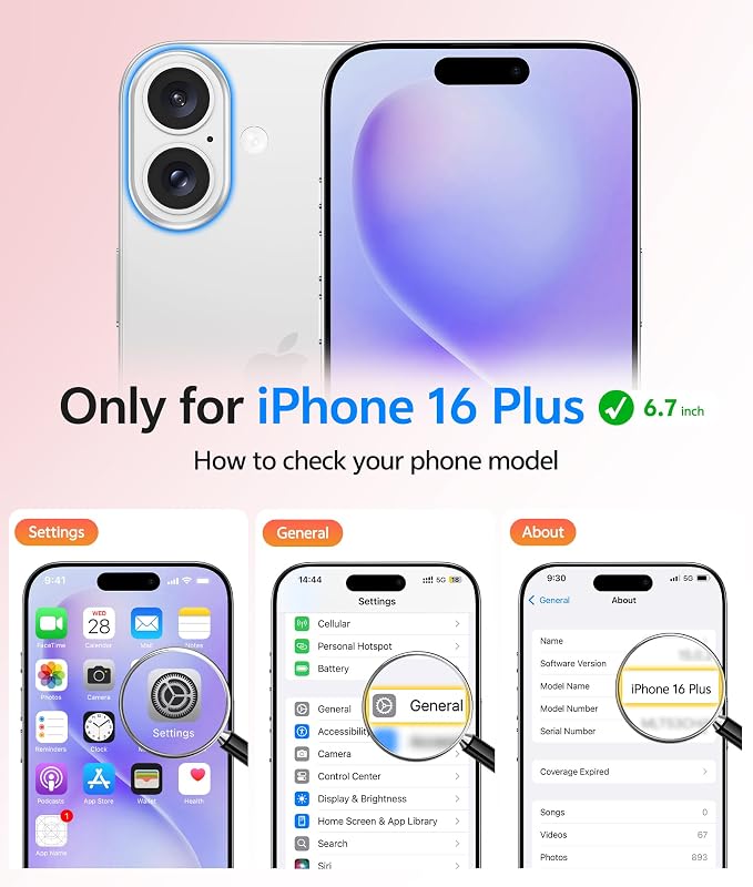 FNTCASE for iPhone 16 Plus Case, Fit for Magsafe, Screen Protector | Full Camera Protection, Translucent Matte, 14FT Military Grade Drop Proof, Shockproof Protective Phone Cover, Light Purple - Image 2