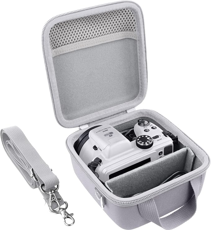 Case for KODAK PIXPRO AZ653/AZ401/AZ405/AZ425/AZ528 Digital Camera | Protective Storage Box, Portable Carrying Box, Smooth Zipper, Travel-ready, Shoulder Strap Covenient to Carry, White Case - Image 2
