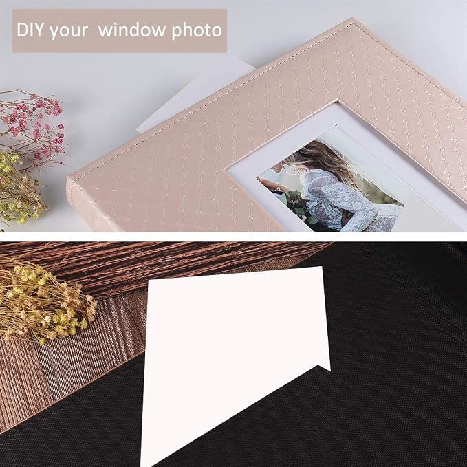 RECUTMS Photo Albums 4x6 Pictures, 600 Pockets Large Capacity Picture Album | Acid-Free Black Pages, Leather Cover, Dual Horizontal/Vertical Pockets, Custom Photo Cover, Perfect for Wedding, Family&Trave - Image 5