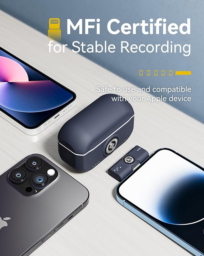 Hollyland Lark M2 Wireless Microphone for iPhone14 & Below, Mini Magnetic Microphone, 300m Range, Hi-Fi Audio, Noise Cancelling, 30h Use, Video Recording (2TX + Lightning RX + Charging Case) | Video Recording (2TX+Lightning RX+Charging Case), Receiver ... - Image 6