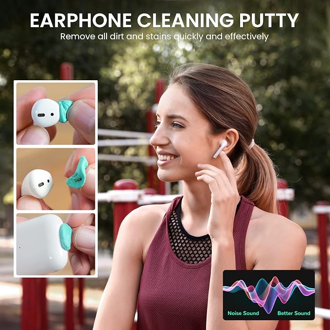 MUIIGOOD Airpods Cleaner Kit 221 Pcs Earbud Cleaning Putty Remove Ear Wax Phone Cleaning kit Cleaner Pen Brush Microfiber Cloth for Airpods Pro/1/2/3 Charging Case Headphones Camera Hearing Aids - Image 4