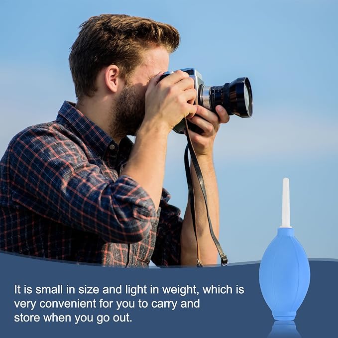 PATIKIL Soft Tip Air Blower Dust Blaster, 3 Pcs Rubber Bulb Air Pump Dust Blower Cleaner Cameras Lens Cleaning Tool with Long Nozzle for Camera Lens Computer Keyboard, Blue/White - Image 5