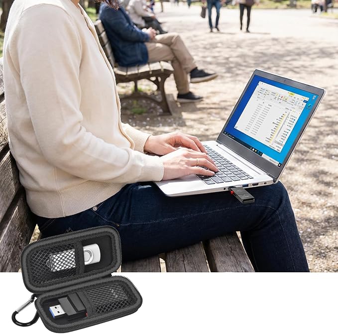 USB Flash Drive Case for SanDisk for Samsung, for SD/SDXC/SDHC Memory Cards | for Buffalo External 1.0TB Portable SSD, Mini Electronic Accessories Organizer, Office/Travel Use, Thumb Drive Bag Only - Image 8