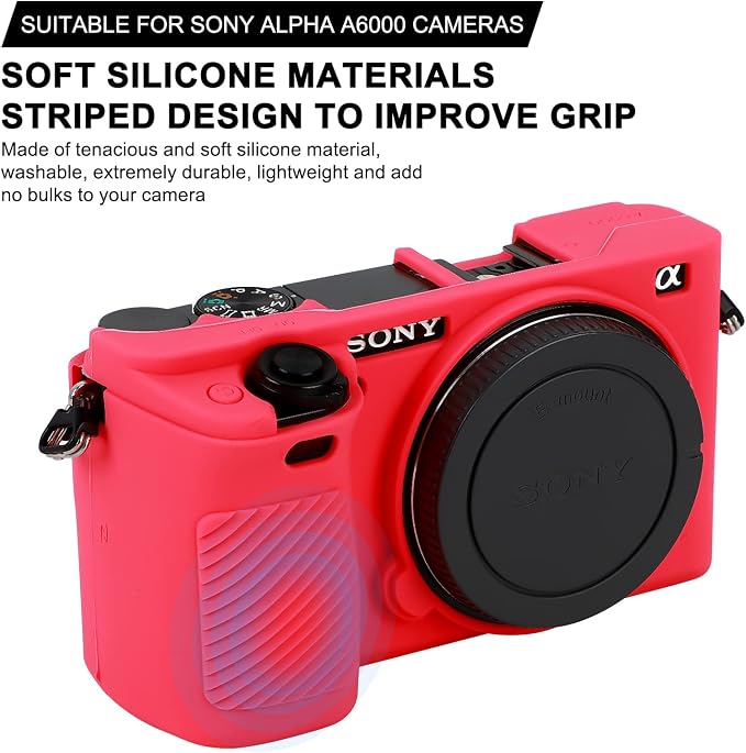 Easy Hood Case for Sony Alpha A6000 ILCE-6000 Digital Camera, Rose | Soft Silicone,Anti-Scratch,Dustproof,Shockproof,Slim Fit,Enhanced Grip,Camera Skin Protector Accessories Protective Cover - Image 2