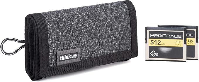 Think Tank Pixel Pocket Rocket Memory Card Folding Wallet for 10 CFast or CF Express Type B Memory Cards (Black Slate) by ThinkTankPhoto
