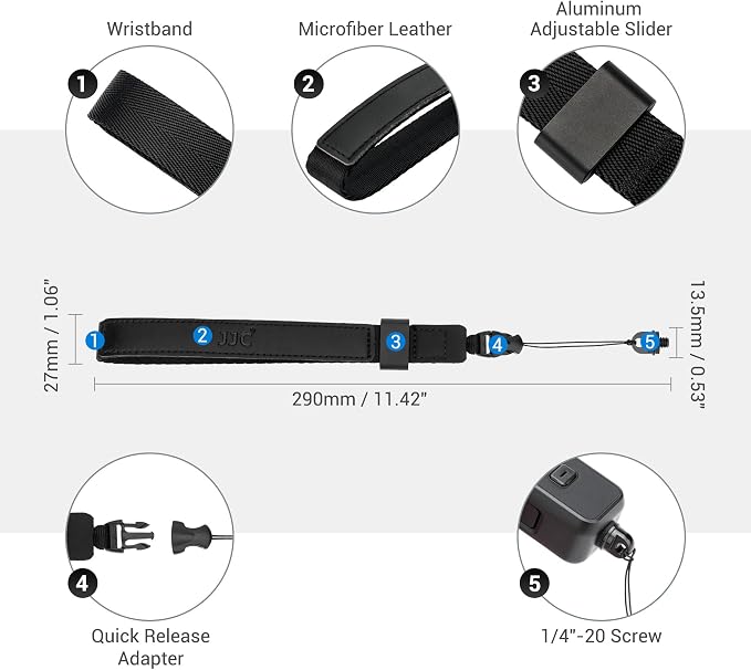 Mini EVO Strap, Adjustable Nylon Camera Hand Wrist Strap Lanyard with 1/4"20 & Quick Release for Ricoh GR IV III IIIx II GRIV GRIII GR4 GR3X for Sony RX100 VII ZV-1 ZV-1F ZV1F G7X Mark III II SX740 HS - Image 8