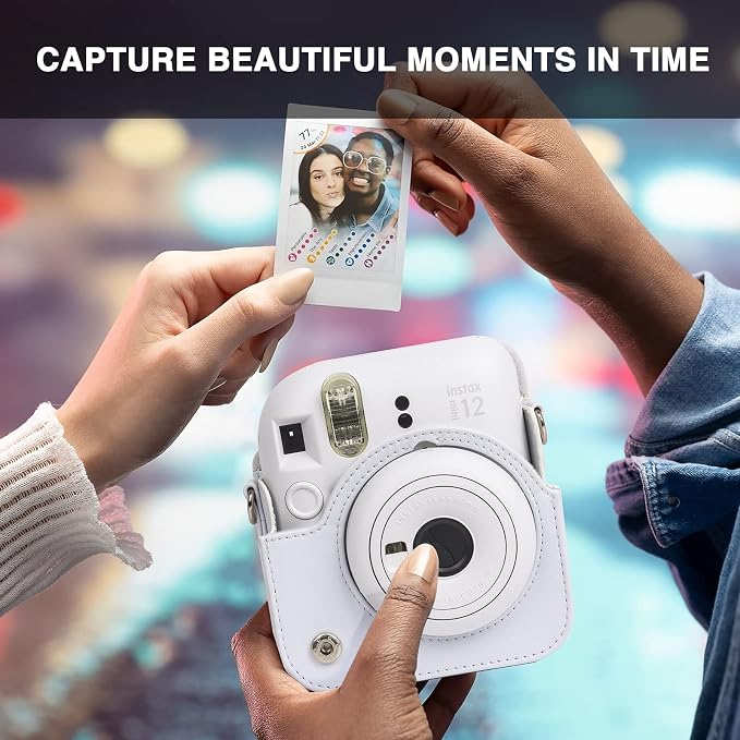 CAIYOULE Camera Case for Fujifilm Instax Mini 12 Instant Film Camera | Protective Camera Case, Camera Crossbody Bag for Fuji Mini 12 with Photo Album, Adjustable Shoulder Strap, Clay White - Image 6