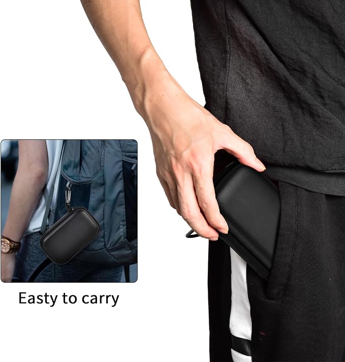 PAIYULE Hard Case for SanDisk Extreme Portable SSD & PRO,SD Card Pocket | Fits 250GB, 500GB, 1TB, 2TB and 4TB SSDs, with SD Card Pocket,Elastic Strap,Mesh Pocket and Carabiner, Case Only Black - Image 8