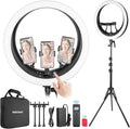 NEEWER Ring Light RP19H 19 Inch with Tripod Stand 3 Phone Holders | Upgraded 2.4G Touch Control, Ringlight for iPhone Video Recording, Streaming, Home Office, Zoom, Selfie, Makeup Lighting by Neewer