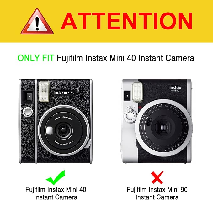 FINTIE Protective Case for Fujifilm Instax Mini 40 Camera | Camera Travel Bag, Adjustable Shoulder Strap, Snap Closure, Removable Front Cover, Daily Protection, Vegan Leather - Image 2