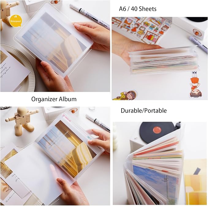 Doraking A6 Storage Folder, Sticker Collecting Album Organization Sheets Book Accessories for Labels Storage Planner Stickers Organizers Collector Recipe Cards Back to School Gifts - Image 5