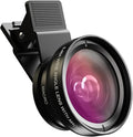 MIAO LAB 2-in-1 Phone Camera Lens Kit, 12.5X Macro + 0.45X Wide Angle (140°) Cell Phone Clip-on Lens for iPhone/Android, Includes Travel Bag by MIAOLAB