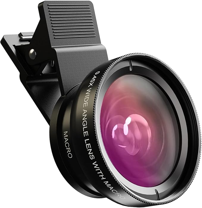 MIAO LAB 2-in-1 Phone Camera Lens Kit, 12.5X Macro + 0.45X Wide Angle (140°) Cell Phone Clip-on Lens for iPhone/Android, Includes Travel Bag by MIAOLAB