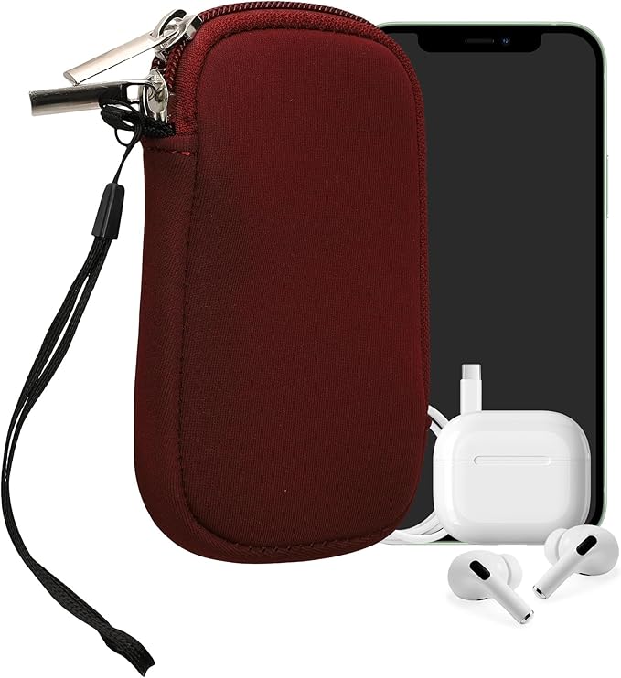 kwmobile Universal Phone Pouch Size XS - 3,5/4" - Neoprene Smartphone Pouch with Zip - Water-Repellent Mobile Phone Case - Sleeve in Bordeaux by kwmobile