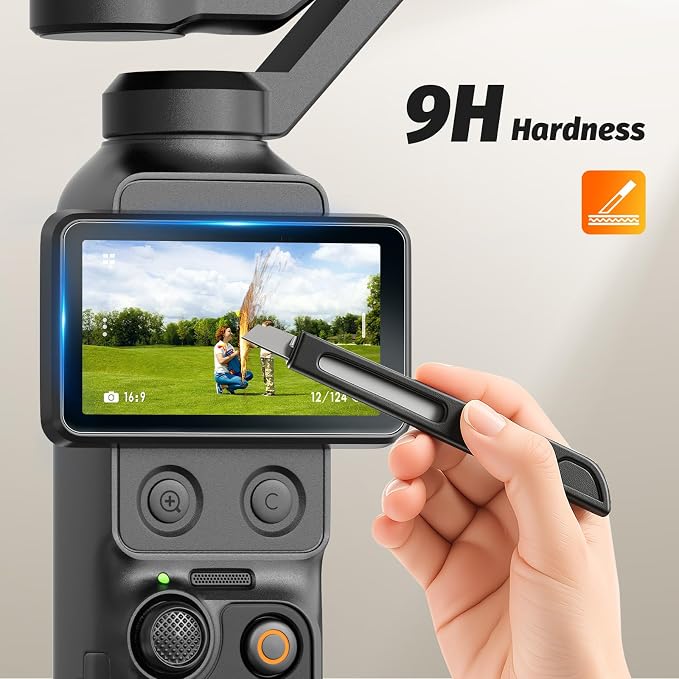 AMAZEAR Screen Protector for DJI Osmo Pocket 4P (3 Pack), Pocket 4 Pro Accessories Tempered Glass Screen Protective Cover, 9H Hardness, Ultra HD, Touch Sensitive, Bubble-Free(TGP & Frame) - Image 6