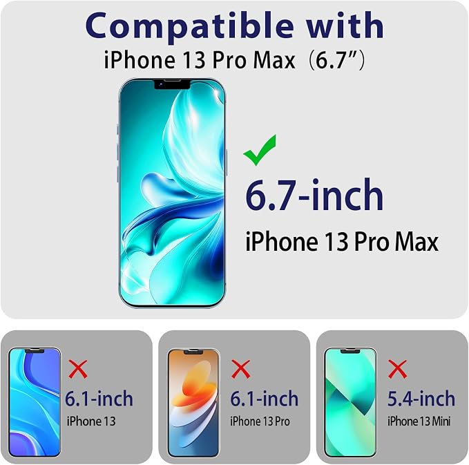 2 Pack Tempered Glass Screen Protector for iPhone 13 Pro Max | with 2 Pack Camera Lens Protector, Anti Scratch, Bubble Free, Case Friendly - Image 2