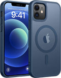 FNTCASE for iPhone 13/12 Mini Case, Fit for Magsafe, Translucent Matte Back | Magnetic Phone Cases, 14FT Military Grade Drop Protection, Slim Shockproof Protective Cover, Blue by FNTCASE
