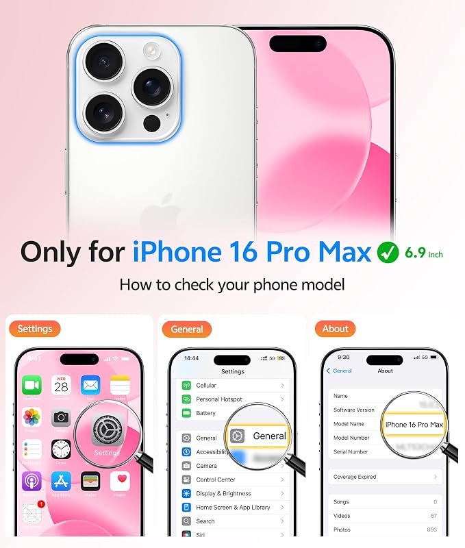 FNTCASE for iPhone 16 Pro Max Case, Fit for Magsafe, Glass Screen Protector | Full Camera Protection, Translucent Matte, 14FT Military Grade Drop Proof, Shockproof Protective Phone Cover, Hot Pink - Image 2