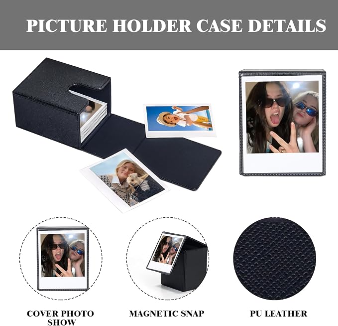 Picture Holder Case for Polaroid Now/600/I-Type/Wide Camera, Black | Photo Holder Storage Case for Polaroid, Vertical Photo Protection Case, Can Hold 50+ Films, Only One - Image 3