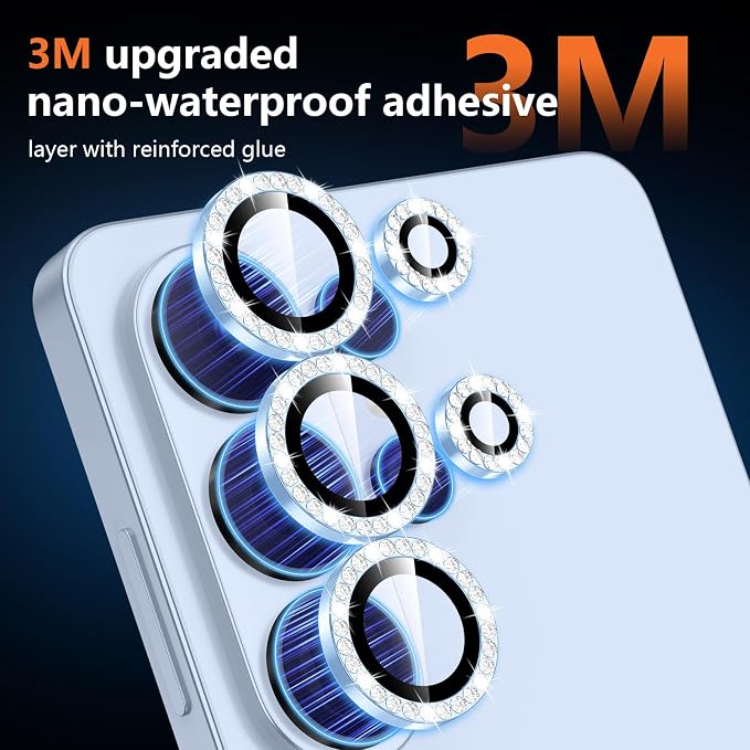 for Samsung Galaxy S26 Ultra Camera Lens Protector, Individual Metal Ring Tempered Glass Lens Cover, [Strong Adsorption] Scratch Resistant Ultra-Thin HD Clear Lens Cover, 1 Set-Blue Diamond - Image 4