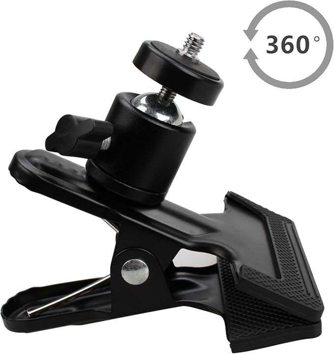 Multi-Function Tripod Clip Clamp Flash Holder Mount with 360 Swivel Photography Ball-Head for SLR, DSLR, Video Cameras, Studio Backdrop - Image 6