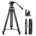 NEEWER LL34 78" Video Camera Tripod One Step Quick Release with Adjustable Damping Fluid Head, Heavy Duty Carbon Fiber Tripod with Dual Mode QR Plate, Max Load 22lb by Neewer