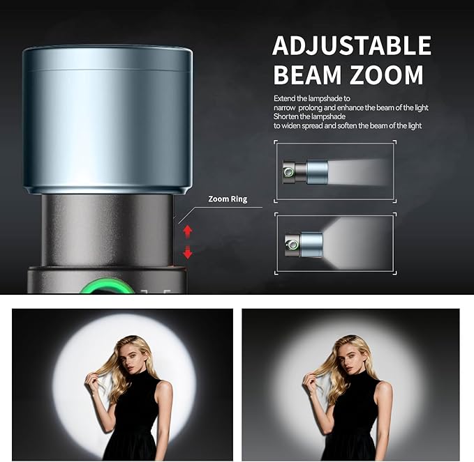 PHOTOOLEX RGB Photography Flashlight with 20 Metal Magnetic Gobos | CRI96+/8400mAh, 4 Colors LED Video Spotlight with Diffuser, Studio Spotlight for Creating an Photo Atmosphere, Content Create - Image 6