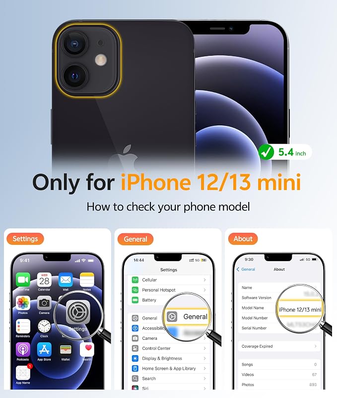 FNTCASE for iPhone 13/12 Mini Case, Fit for Magsafe, Translucent Matte Back | Magnetic Phone Cases, 14FT Military Grade Drop Protection, Slim Shockproof Protective Cover, Black - Image 2