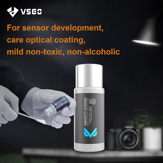 VSGO Full Frame Sensor Cleaning Kit VS-S03-12 | for Nikon Sony Canon DSLR Camera Cleaning, 12Pcs 24mm Full Frame Sensor Cleaning Swabs & 10ml Sensor Cleaner - Image 5