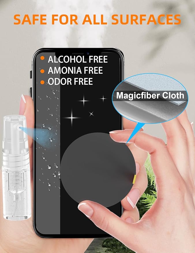 Tounee Keyboard Cleaner Kit, Electronics Cleaning Kit with Retractable Big Brush, Portable, 20 in 1 Multi-Tool Kit for Phones, Tablet, Computer, PC Monitor,TV Camera Lens with 2.5ml Mist Spray (Black) - Image 5