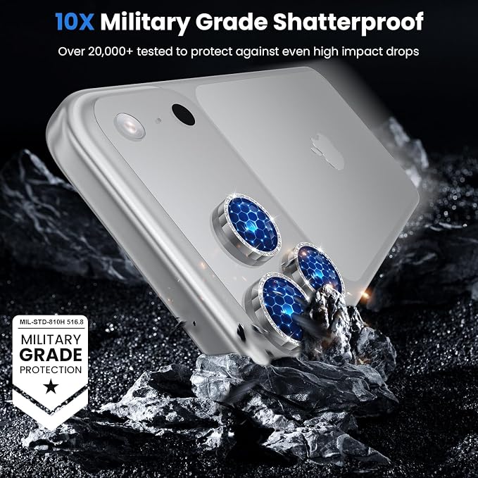 WSKEN for iPhone 17 Pro/iPhone 17 Pro Max Camera Lens Protector | Original Shooting Mode, Individual Metal Cover Film, Shatterproof HD Tempered Glass Camera Screen Protector, Glitter - Image 4