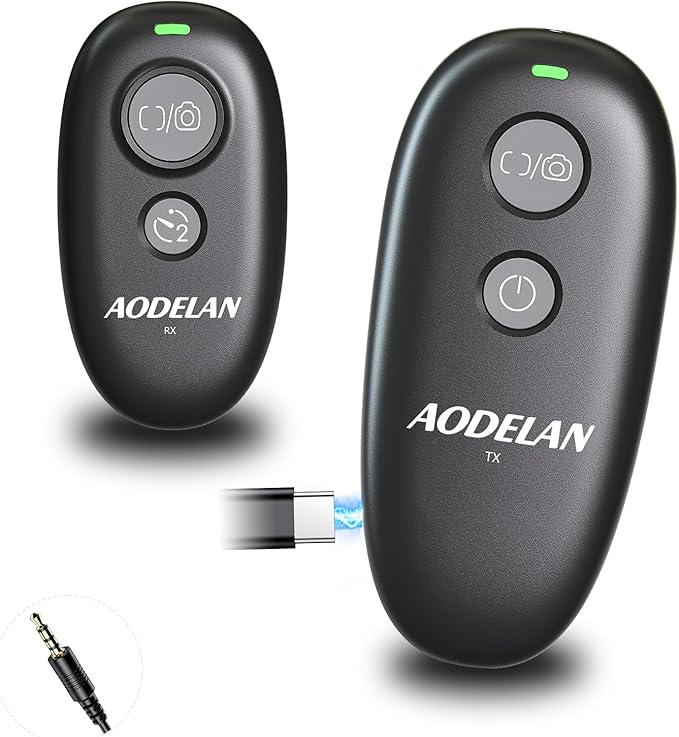 USB-C Rechargeable Wireless Camera Remote Control Shutter Release | Compatible with Panasonic S5IIX, S5II, BS1H, GH6, GH5II, GH5, GH4, GH3, G9, G85, G7, FZ1000II, FZ2500, FZ300 by AODELAN