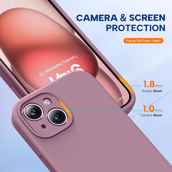 Miracase Silicone for iPhone 15 Plus Case, Blackcurrant | Liquid Silicone Gel Rubber, Shockproof Drop Protection Phone Case for iPhone 15 Plus 6.7 inch, Anti-Scratch Microfiber Lining - Image 5