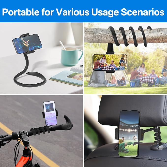 Universal Mic Stand Phone Holder for Microphone Stand Fits Most 3.5" - 7.5" Smartphones - Flexible Cell Phone Holder for Mic Stand, Drum Stand Phone Mount, Music Stand Phone Holders for Any Poles - Image 7