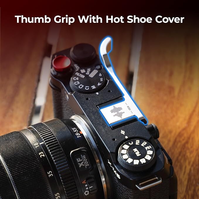 SmallRig Thumb Grip with Hot Shoe Cover for FUJIFILM X-M5 (Silver) - 4877 | Built-in Silicone Pads,Textured Surface for Enhanced Grip (Silver)-4877 - Image 3