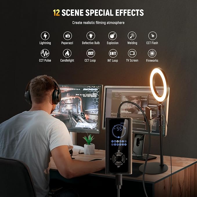 NEEWER 12" 24W High Power Desk Ring Light with Stand/Phone Holder, LED Selfie Video Conference Lighting for iPhone Streaming Makeup Vlog Recording Laptop Computer Webcam Zoom Call Podcast, RH12B - Image 4