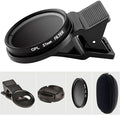 37mm CPL Polarized Phone Camera Lens, Universal Clip On CPL Phone Filter Lens, HD Optical Glass Polarized Lens for iPhone Samsung Most Phones, Anti-Glare Camera Lens for Photography by VLUOO