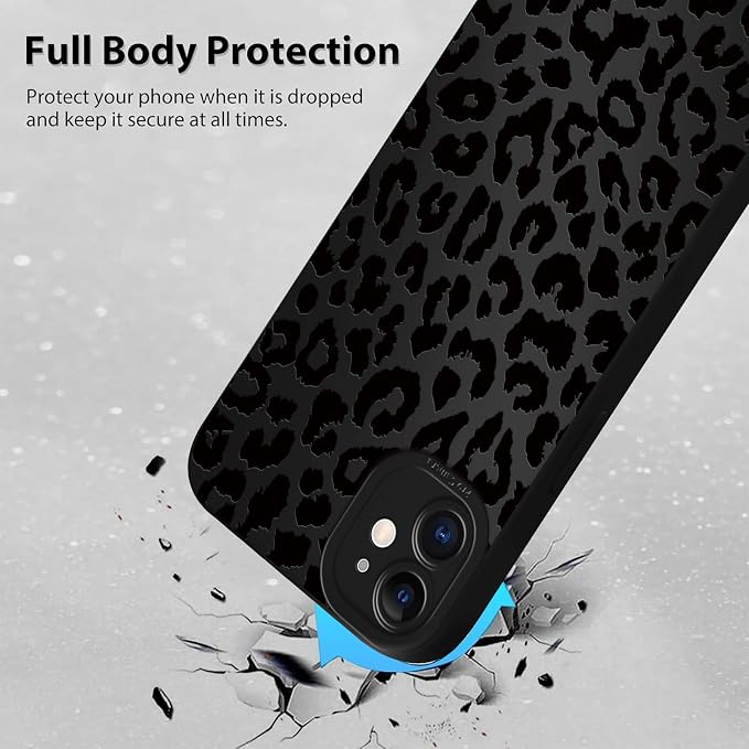 Cute Black Cheetah Print Phone Case for iPhone 11 6.1" | Aesthetic Leopard Pattern Design Cover Full Camera Lens Protective Shockproof Soft Slim TPU Funda for Men Women Girls - Image 3