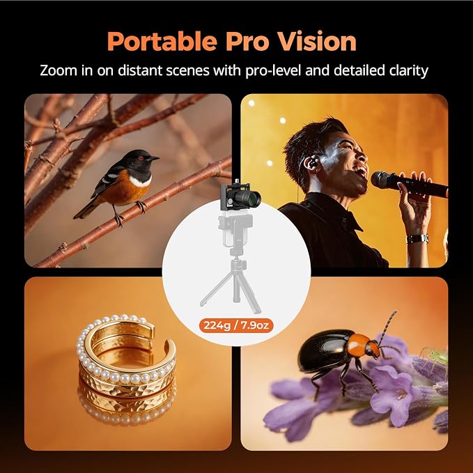 SmallRig 2X Magnification Telephoto Lens & Macro Kit for iPhone 17/16/15 Pro Max, Optical Zoom Teleconverter with 2 Macro Lenses, Compatible with Smartphone 4x/5x/8x Telephoto Camera, T-Mount-5334 - Image 6