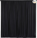 Black Backdrop Curtain 6 Panels-Wrinkle-Free Black Curtains Polyester Photography Drapes for Wedding Birthday Party Photo Background Backdrop Stand- 24 X10FT by WishCare